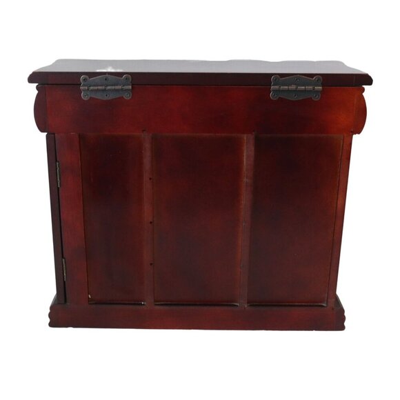 Vintage-Inspired Wooden Jewelry Box With Heart Design Revolving Necklace Holder - Picture 9 of 9